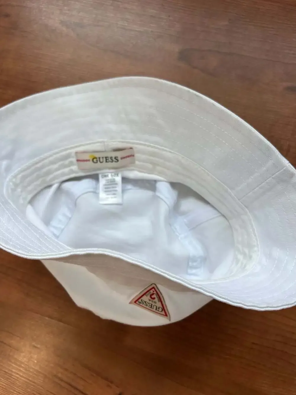 GUESS White Logo Bucket Hat